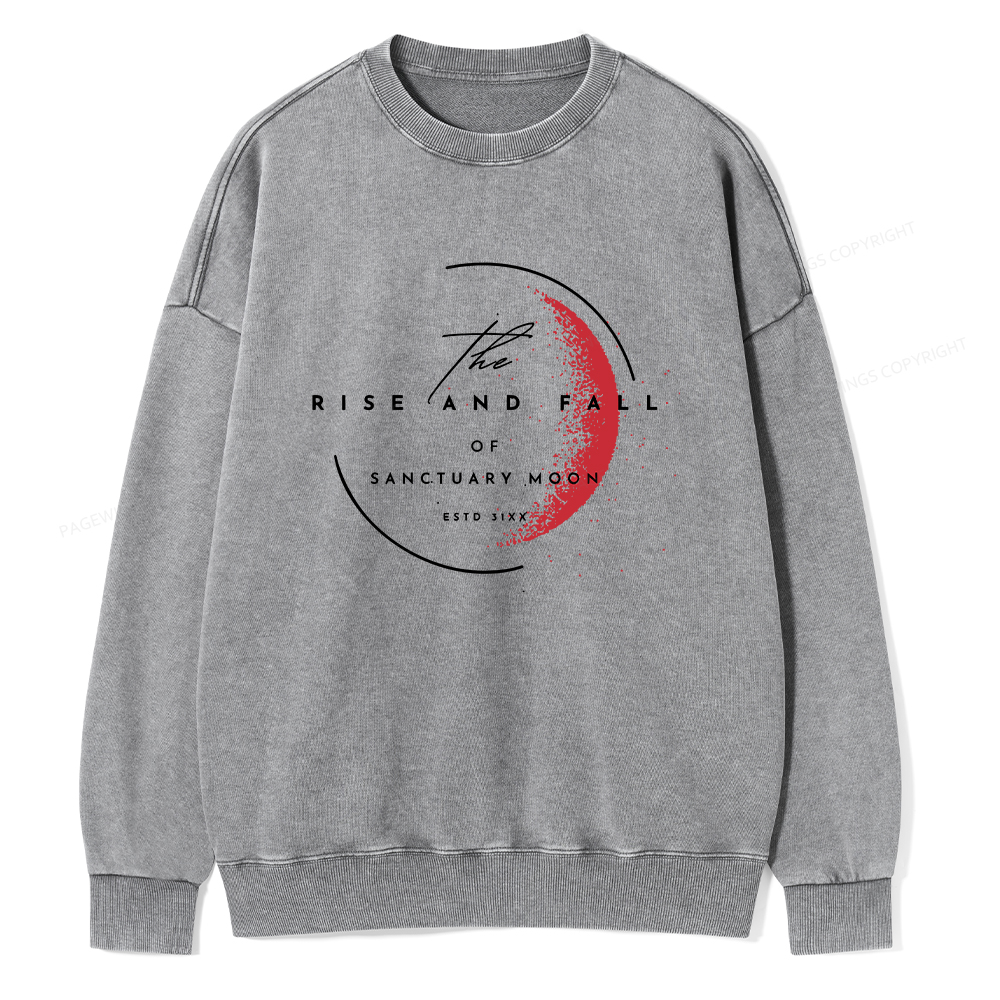 Pagewings The Rise and Fall of Sanctuary Moon Unisex Washed Sweatshirt