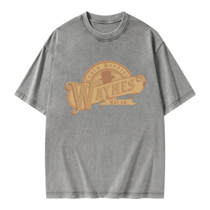 Pagewings World Hopping Waynes Hat Co Unisex Washed T-shirt