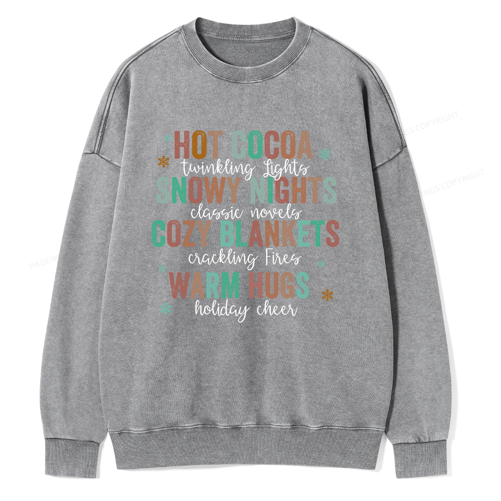 Pagewings Cozy Season Classic Novels Unisex Washed Sweatshirt