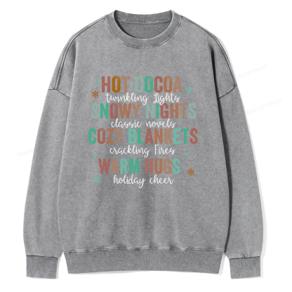 Pagewings Cozy Season Classic Novels Unisex Washed Sweatshirt