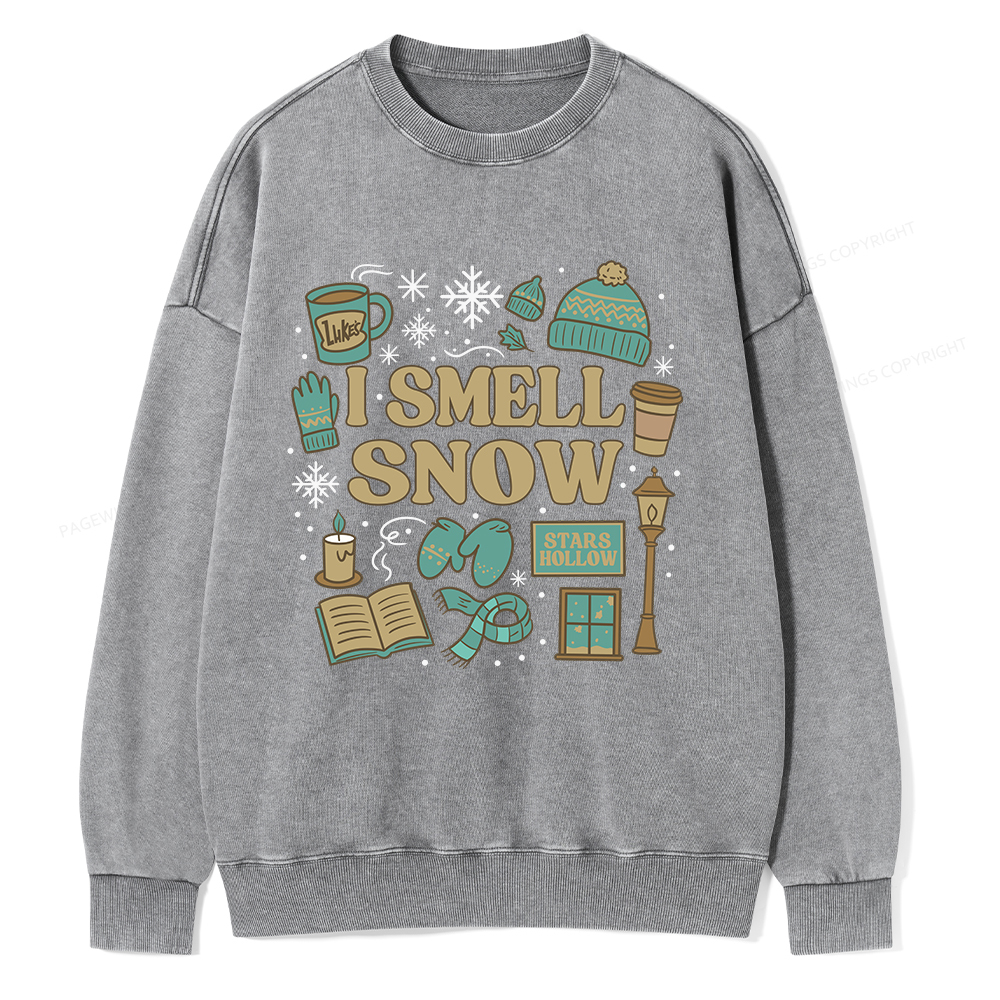 Pagewings I Smell Snow Unisex Washed Sweatshirt