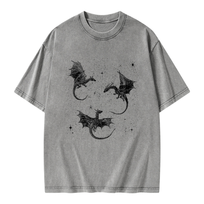 Pagewings Dragon Fantasy Unisex Washed T-shirt