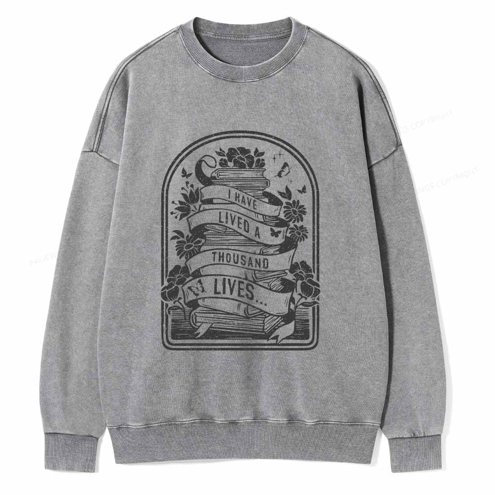 Pagewings Literature Shirt for Bibliophiles Unisex Washed Sweatshirt