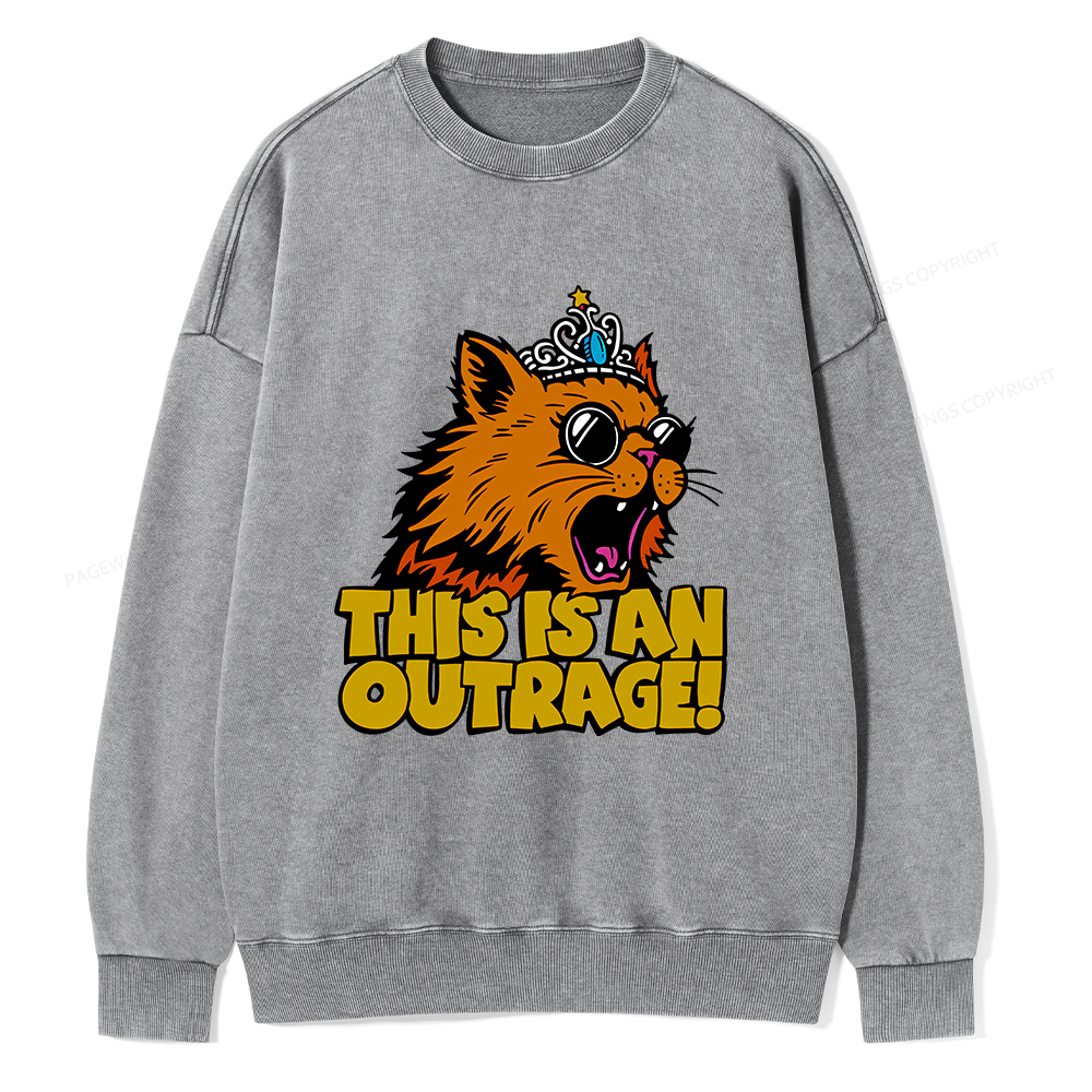 Pagewings This is an Outrage Unisex Washed Sweatshirt