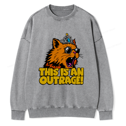 Pagewings This is an Outrage Unisex Washed Sweatshirt