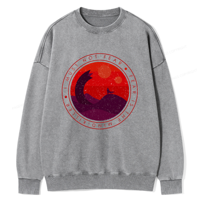 Pagewings I Must Not Fear  Unisex Washed Sweatshirt