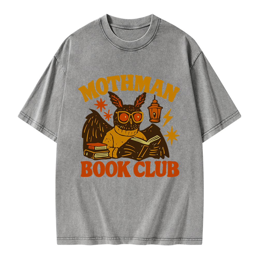 Pagewings Mothman Book Club Unisex Washed T-shirt