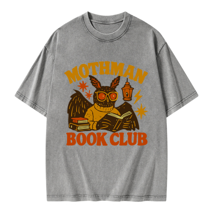 Pagewings Mothman Book Club Unisex Washed T-shirt