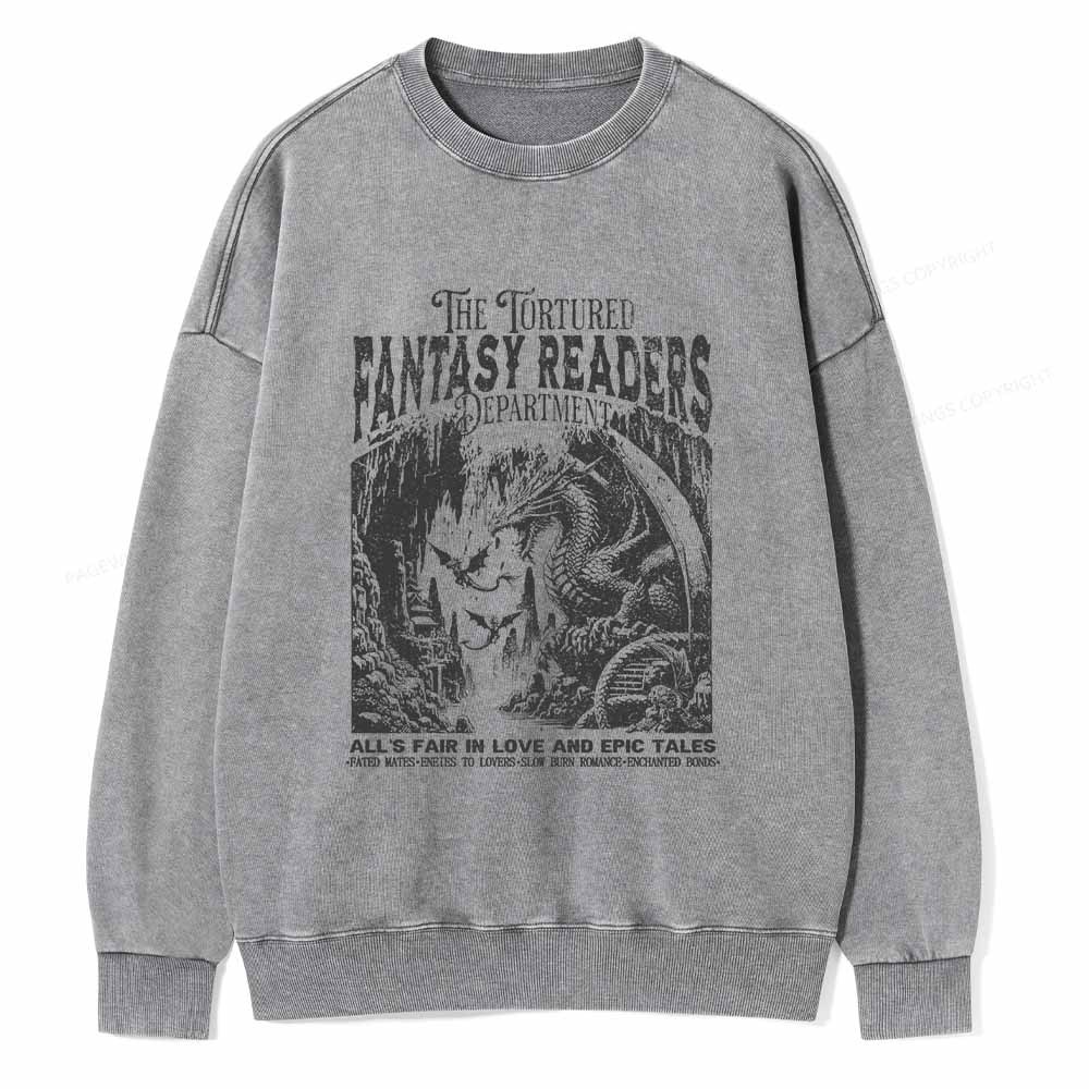 Pagewings Fantasy Reader Shirt Unisex Washed Sweatshirt