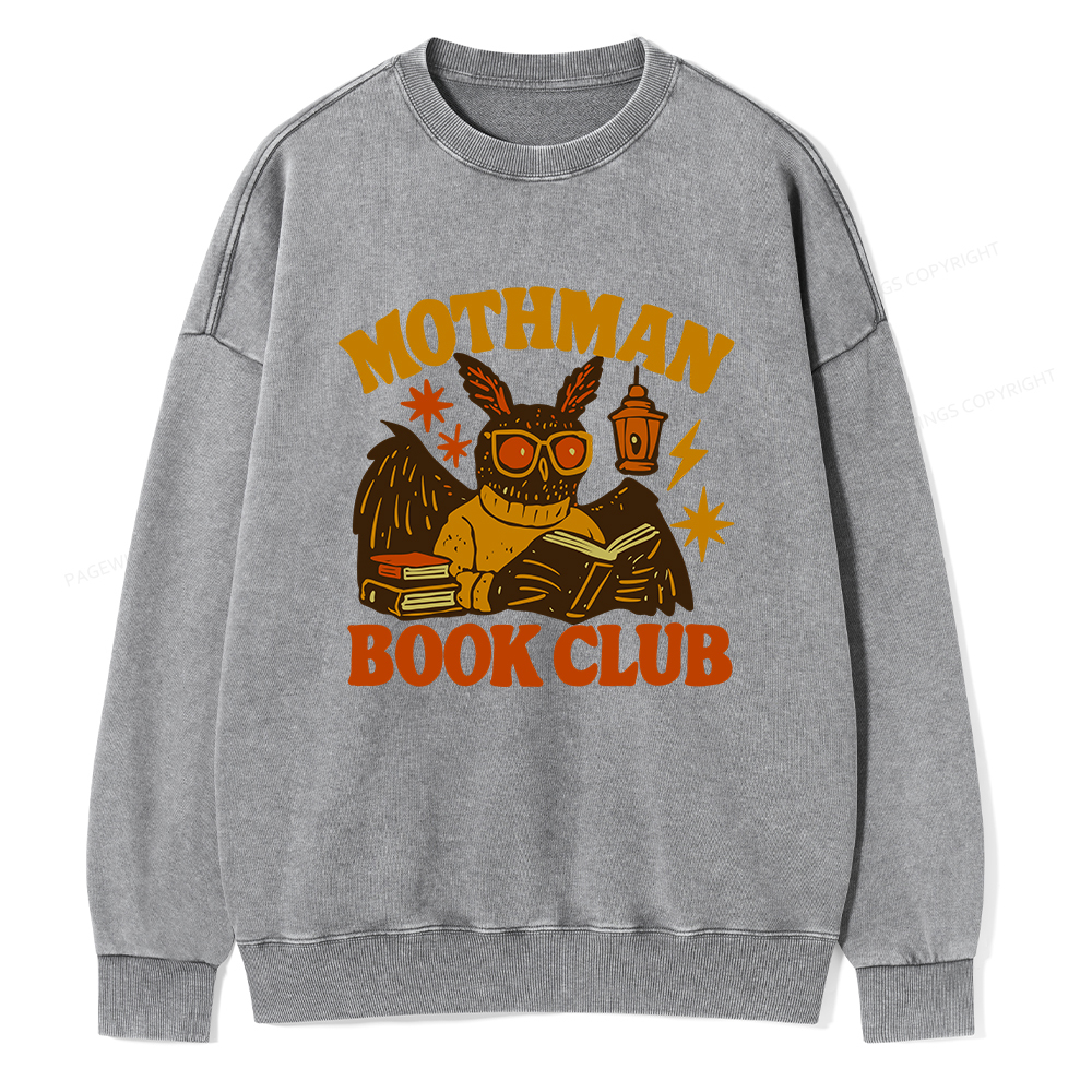 Pagewings Mothman Book Club Unisex Washed Sweatshirt