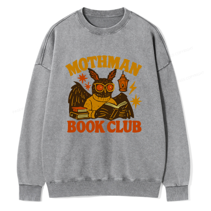 Pagewings Mothman Book Club Unisex Washed Sweatshirt