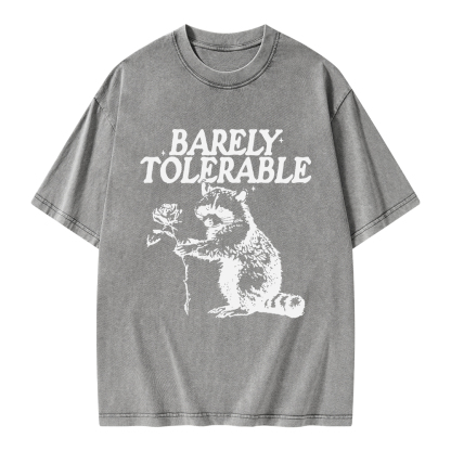 Pagewings Raccoon Barely Tolerable Unisex Washed T-shirt