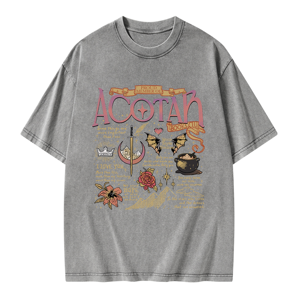 Pagewings Fantasy Book Unisex Washed T-shirt