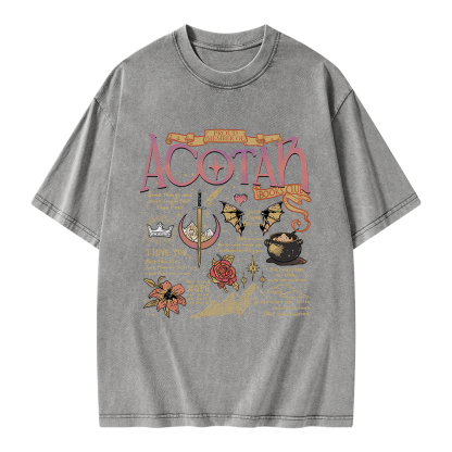 Pagewings Fantasy Book Unisex Washed T-shirt