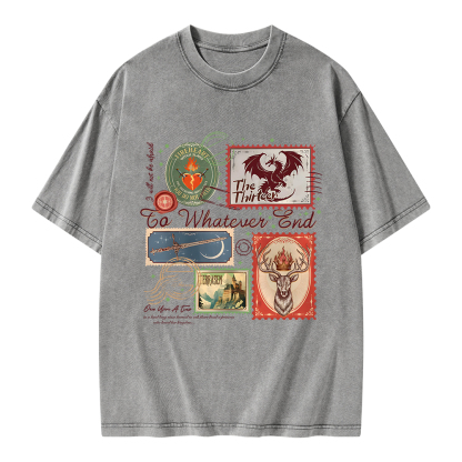 Pagewings Book Lover Stamps Unisex Washed T-shirt