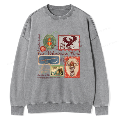 Pagewings Book Lover Stamps Unisex Washed Sweatshirt