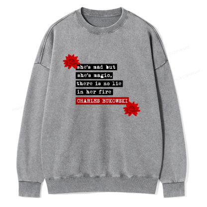 Pagewings She's Mad But Magic Unisex Washed Sweatshirt