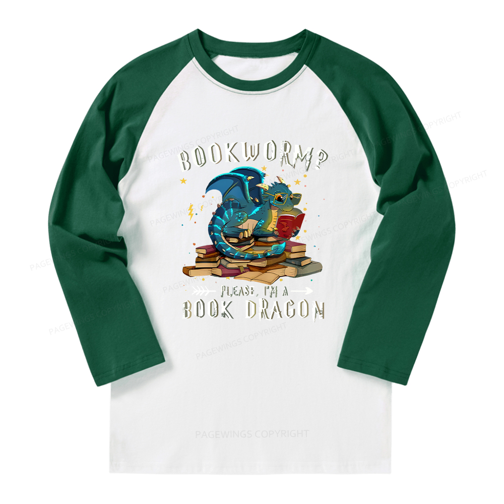 Pagewings Dragon Book Long Sleeve Raglan T-shirt