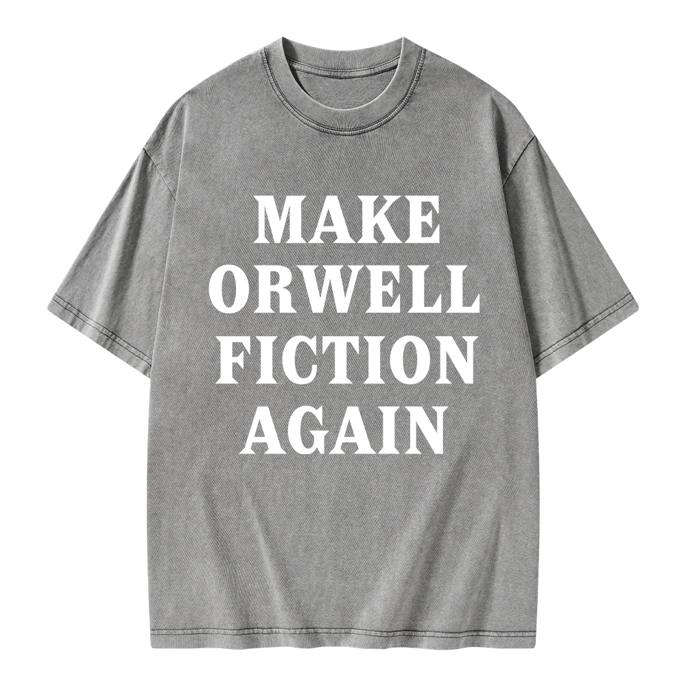 Pagewings Make Orwell Fiction Again Unisex Washed T-shirt