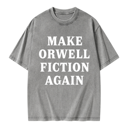 Pagewings Make Orwell Fiction Again Unisex Washed T-shirt