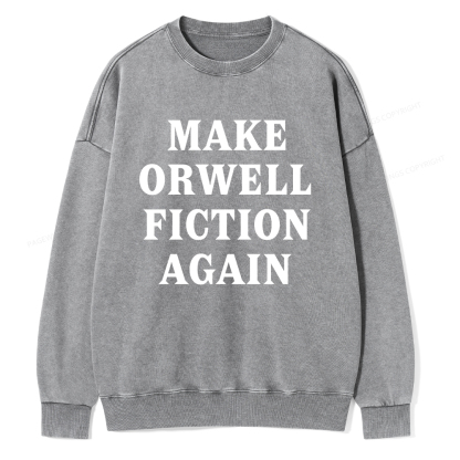 Pagewings Make Orwell Fiction Again Unisex Washed Sweatshirt