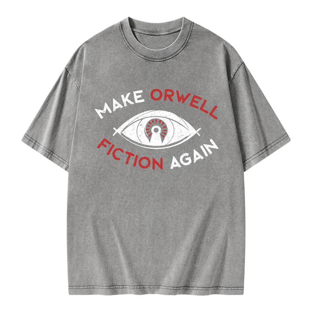 Pagewings Make Orwell Fiction Again Unisex Washed T-shirt