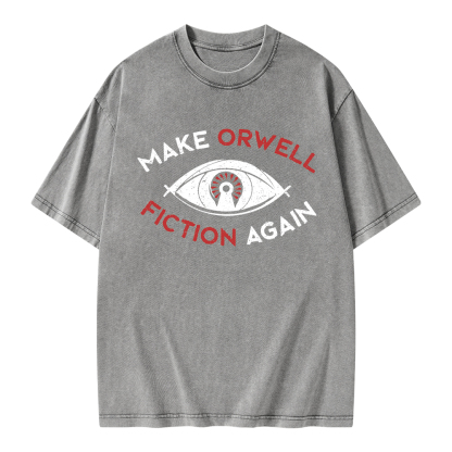 Pagewings Make Orwell Fiction Again Unisex Washed T-shirt