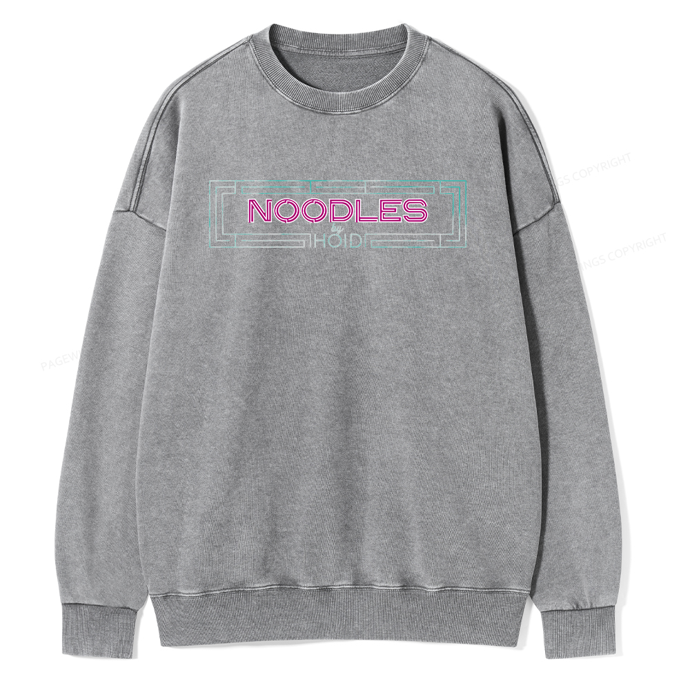 Pagewings Fantasy Book Noodles Unisex Washed Sweatshirt