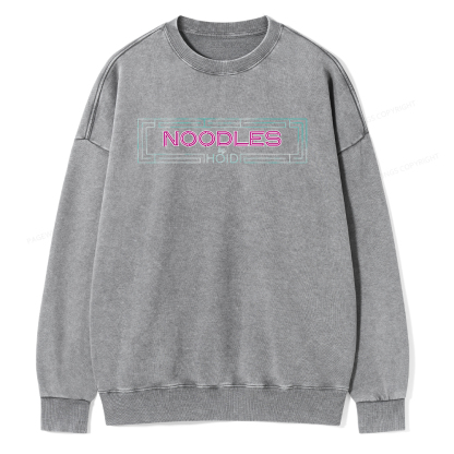 Pagewings Fantasy Book Noodles Unisex Washed Sweatshirt
