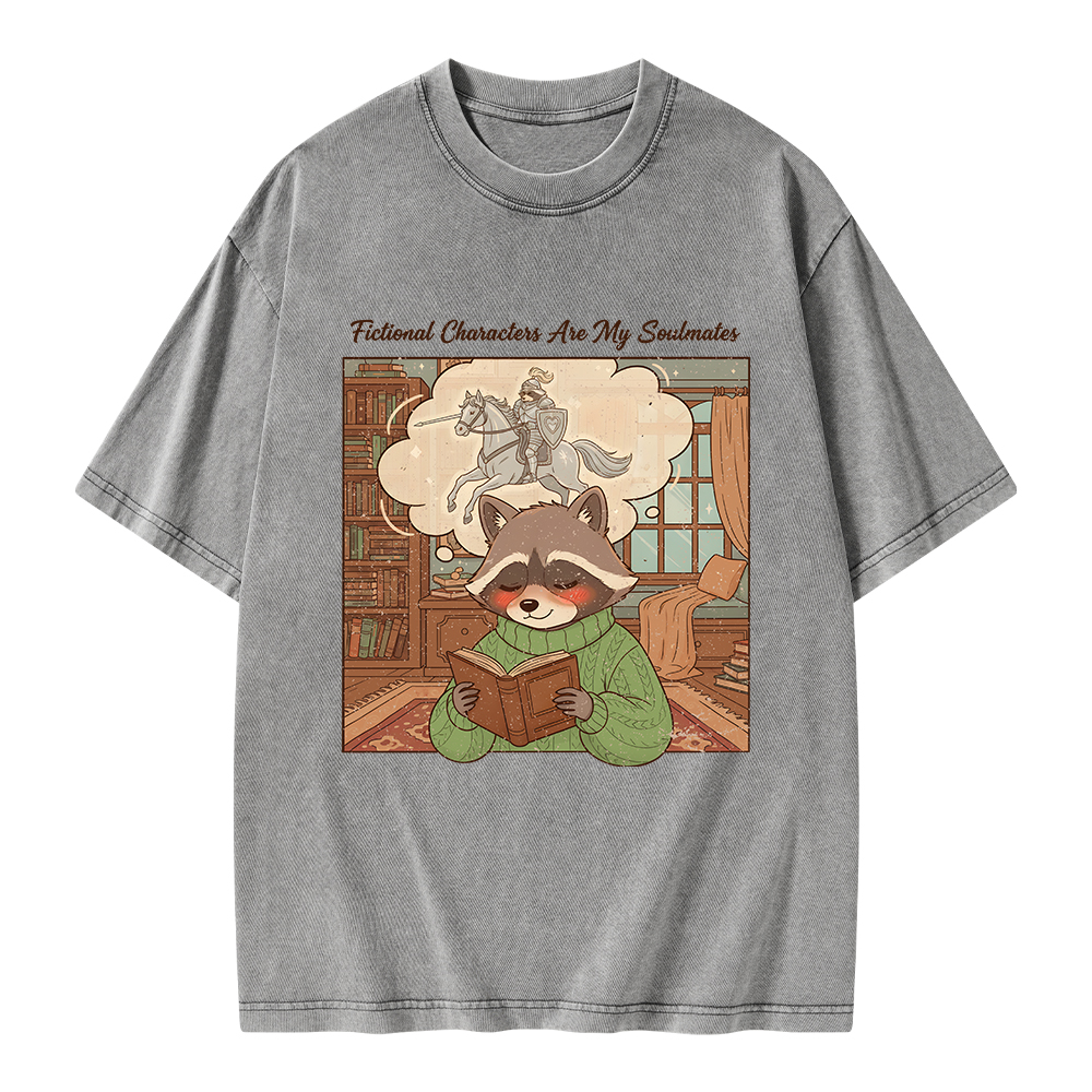 Pagewings Fictional Characters Are My Soulmates Unisex Washed T-shirt