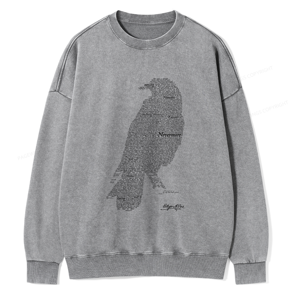Pagewings The Raven Unisex Washed Sweatshirt