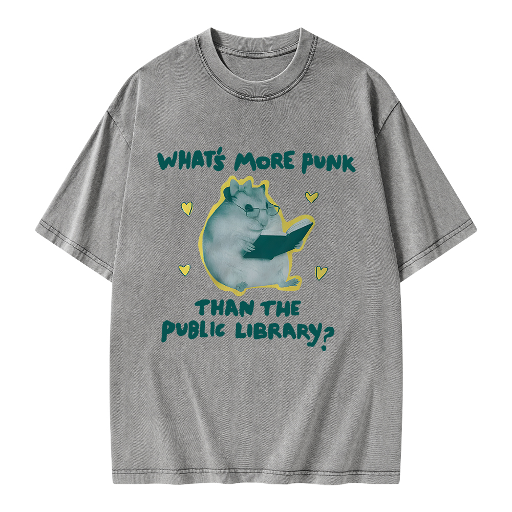 Pagewings What’s More Punk Than The Public Library Unisex Washed T-shirt