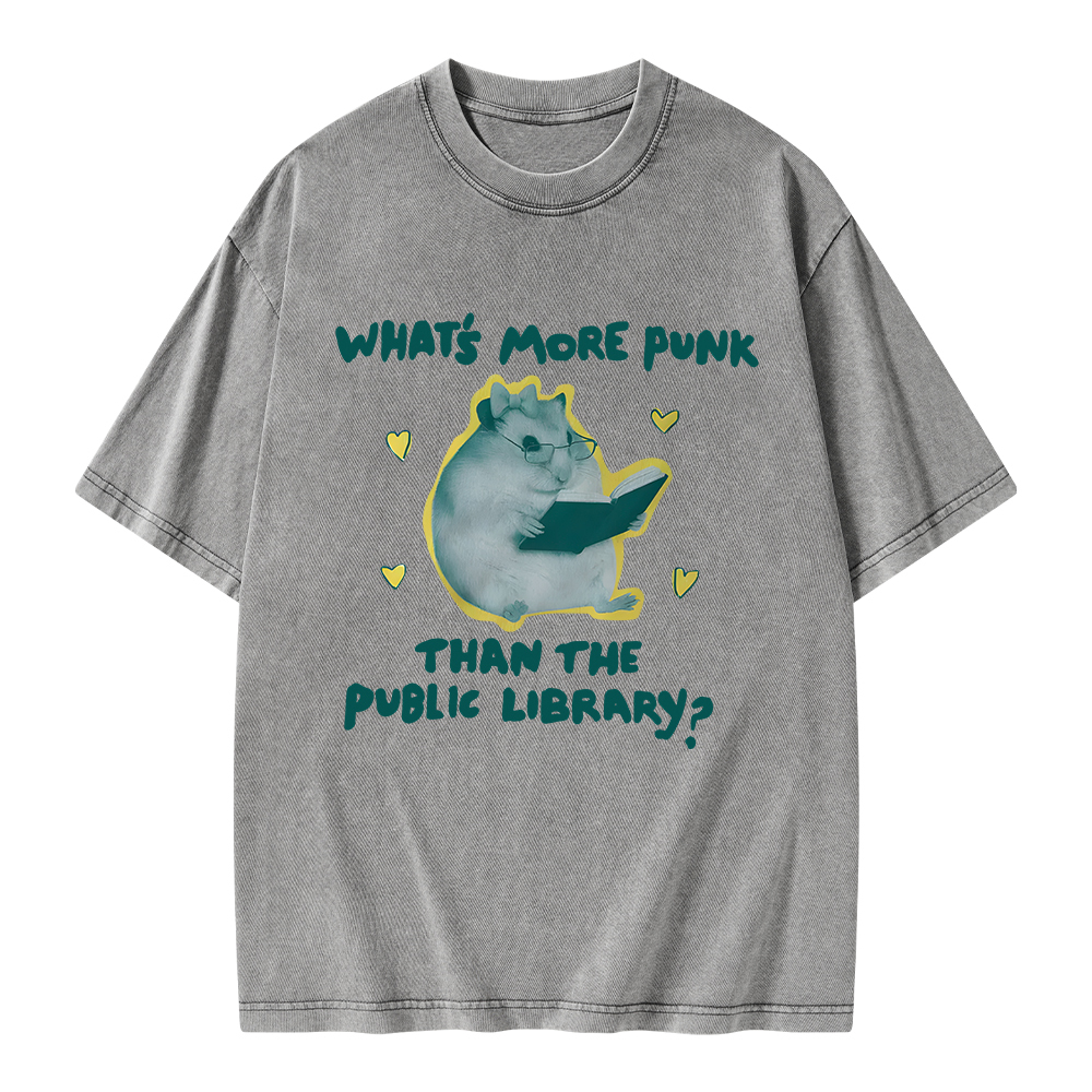 Pagewings What’s More Punk Than The Public Library Unisex Washed T-shirt