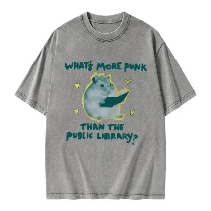Pagewings What’s More Punk Than The Public Library Unisex Washed T-shirt
