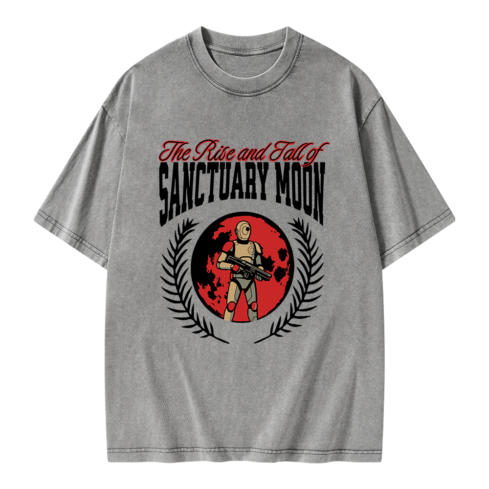 Pagewings The Rise and Fall of Sanctuary Moon Unisex Washed T-shirt