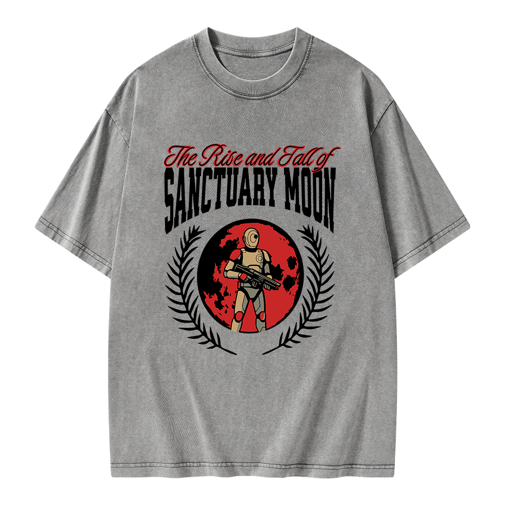 Pagewings The Rise and Fall of Sanctuary Moon Unisex Washed T-shirt