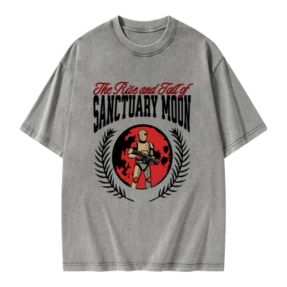 Pagewings The Rise and Fall of Sanctuary Moon Unisex Washed T-shirt