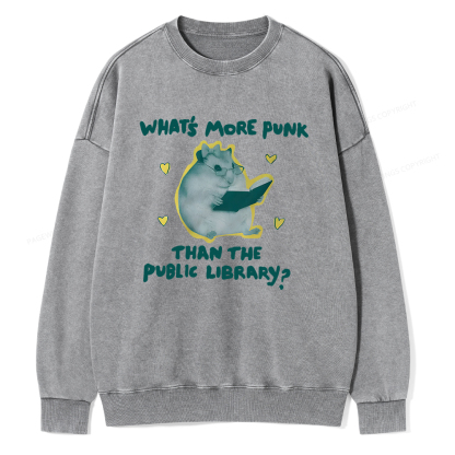 Pagewings What’s More Punk Than The Public Library? Unisex Washed Sweatshirt