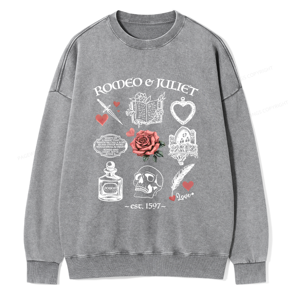 Pagewings Romeo and Juliet Unisex Washed Sweatshirt