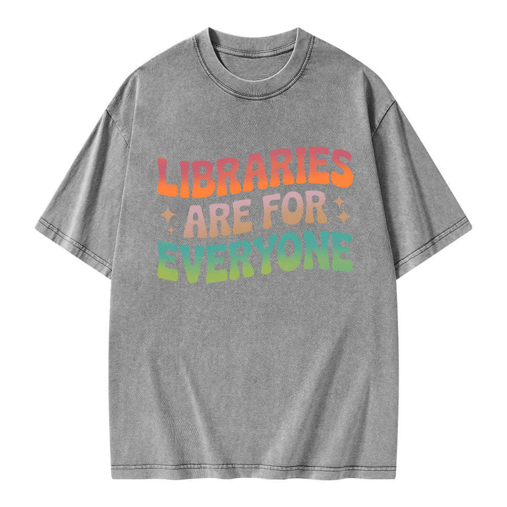 Pagewings Libraries Are For Everyone Unisex Washed T-shirt