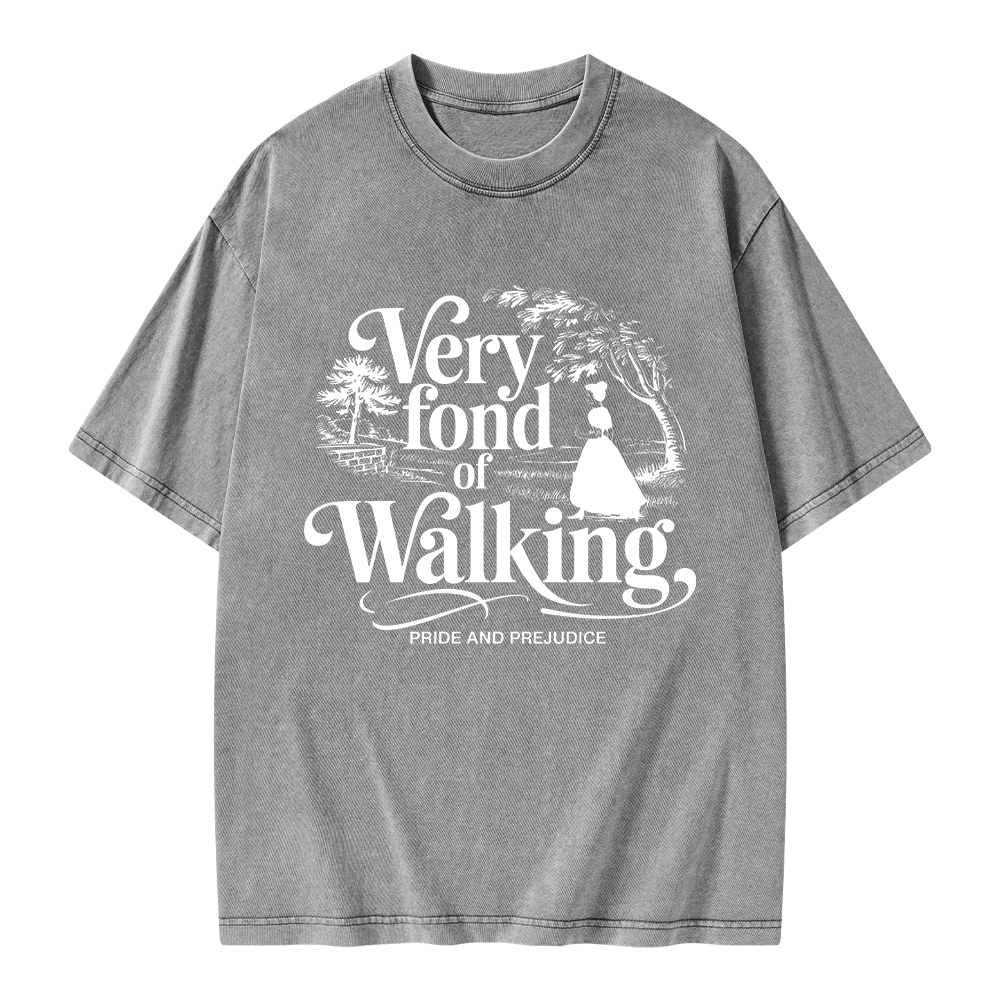 Pagewings Very Fond Of Walking Unisex Washed T-shirt