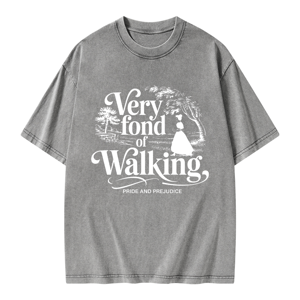 Pagewings Very Fond Of Walking Unisex Washed T-shirt