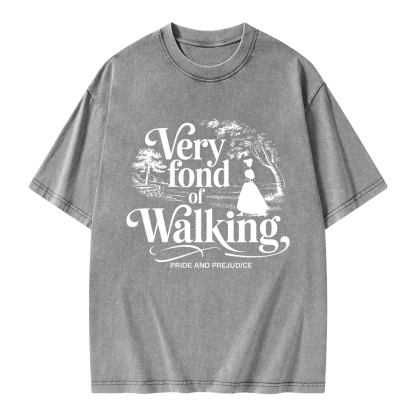 Pagewings Very Fond Of Walking Unisex Washed T-shirt