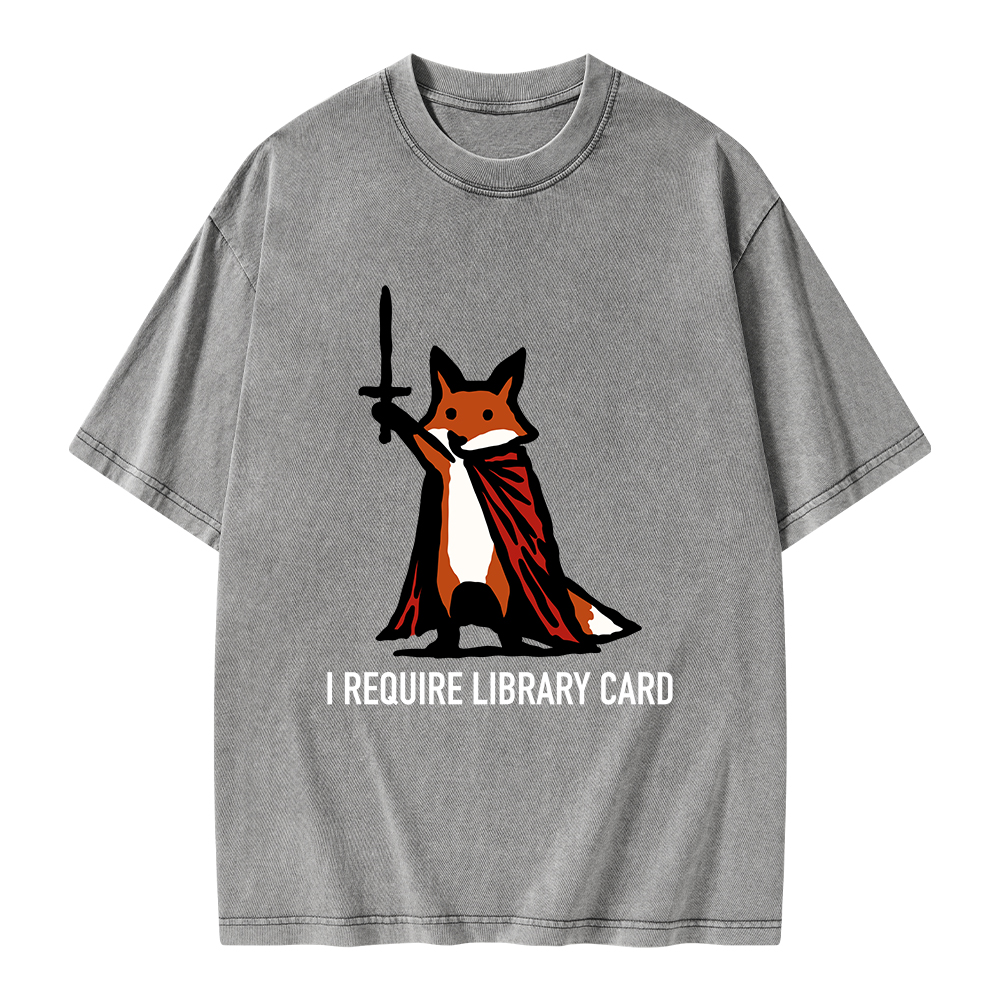 Pagewings I Require Library Card Unisex Washed T-shirt