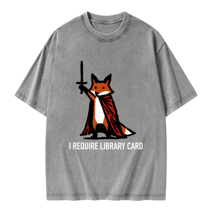Pagewings I Require Library Card Unisex Washed T-shirt
