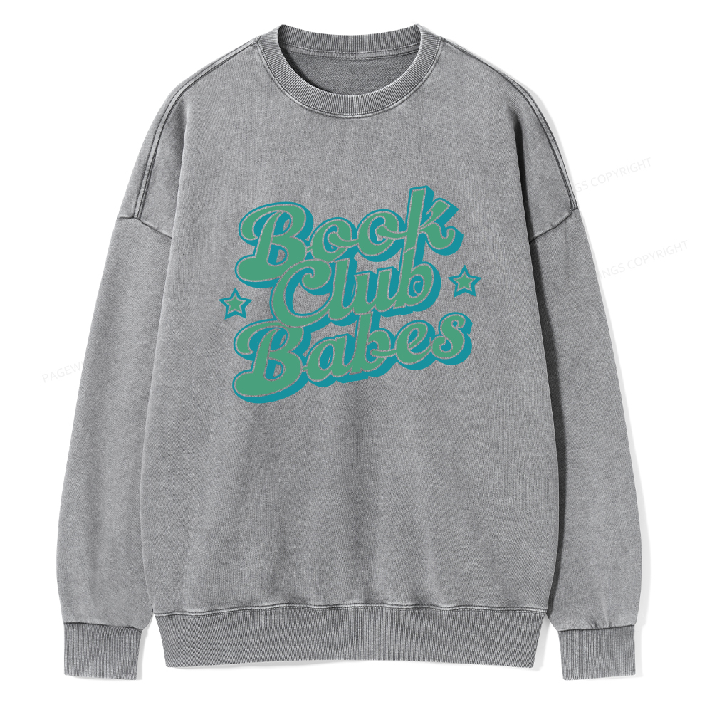 Pagewings Book Club Babes Unisex Washed Sweatshirt