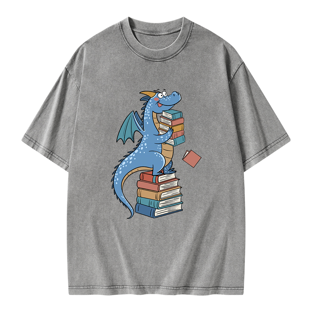 Pagewings Book Dinosaurs Unisex Washed T-shirt