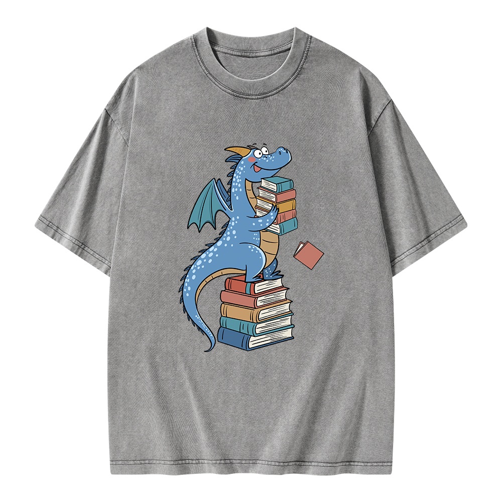 Pagewings Book Dinosaurs Unisex Washed T-shirt
