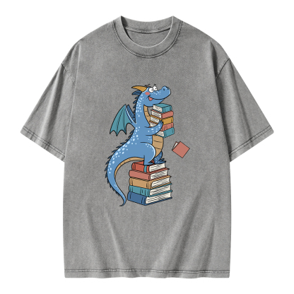 Pagewings Book Dinosaurs Unisex Washed T-shirt