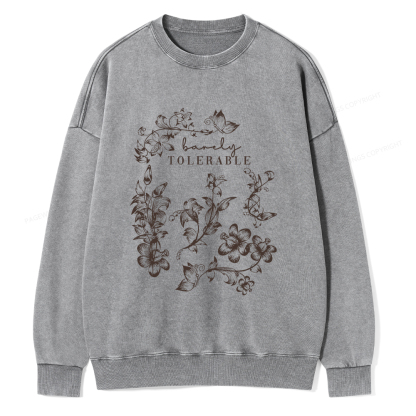 Pagewings Barely Tolerable Unisex Washed Sweatshirt